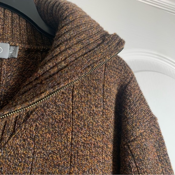 Men’s Talbots Merino Wool Blend Brown Zip Sweater - Picture 10 of 10